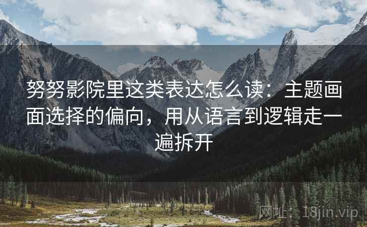 努努影院里这类表达怎么读：主题画面选择的偏向，用从语言到逻辑走一遍拆开